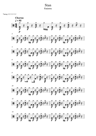 Eminem Stan (feat. Dido) score for Drums