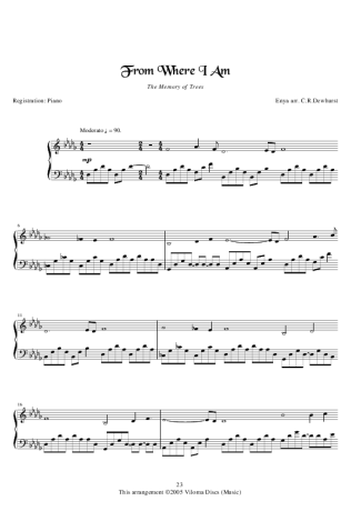 Enya  score for Piano