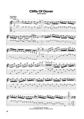Eric Johnson Cliffs Of Dover score for Guitar
