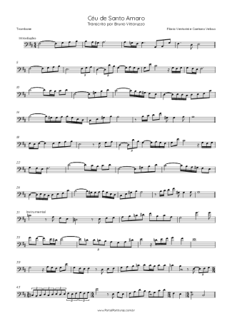 Flavio Venturine Céu De Santo Amaro (feat.  Caetano Veloso) score for Trombone