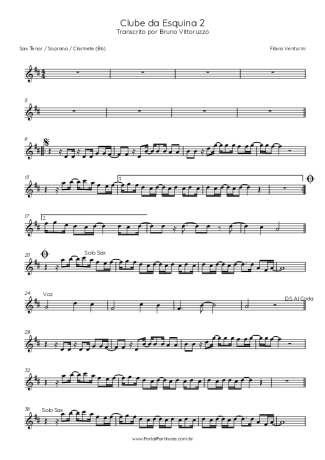 Flavio Venturine  score for Tenor Saxophone Soprano (Bb)