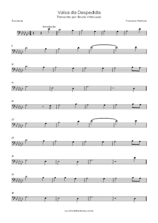 Francisco Petrônio Valsa Da Despedida score for Trombone