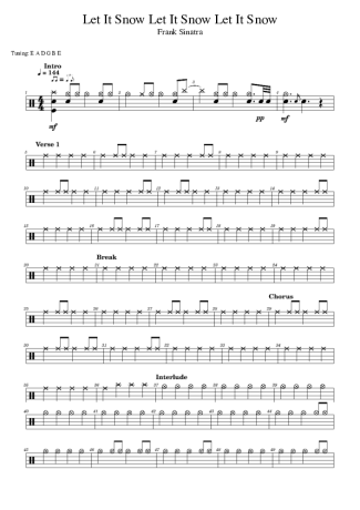 Frank Sinatra Let It Snow Let It Snow Let It Snow score for Drums