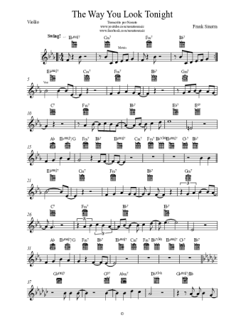 Frank Sinatra The Way You Look Tonight score for Acoustic Guitar