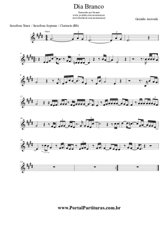 Geraldo de Azevedo Dia Branco score for Clarinet (Bb)