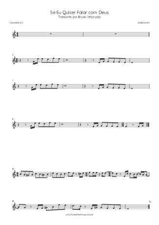 Gilberto Gil Se Eu Quiser Falar Com Deus score for Clarinet (C)
