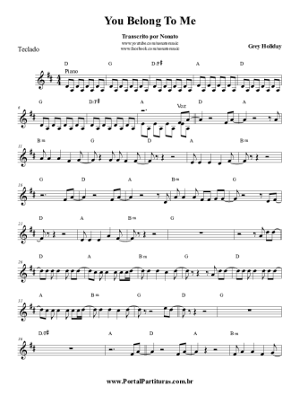 Grey Holiday You Belong To Me score for Keyboard