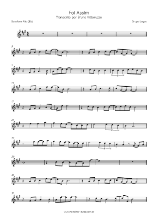 Grupo Logos Foi Assim score for Alto Saxophone