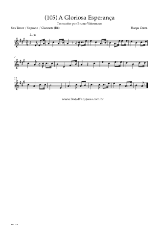 Harpa Cristã (105) A Gloriosa Esperança score for Clarinet (Bb)