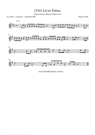 Harpa Cristã (116) Livre Estou score for Clarinet (Bb)