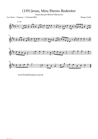 Harpa Cristã (139) Jesus Meu Eterno Redentor score for Clarinet (Bb)