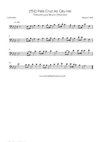 Harpa Cristã (152) Pela Cruz Ao Céu Irei score for Cello