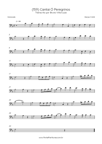 Harpa Cristã (159) Cantai Ó Peregrinos score for Cello