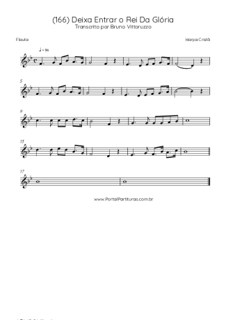 Harpa Cristã (166) Deixa Entrar O Rei Da Glória score for Flute
