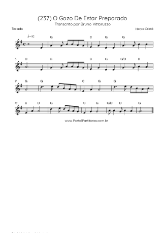 Harpa Cristã (237) O Gozo De Estar Preparado score for Keyboard