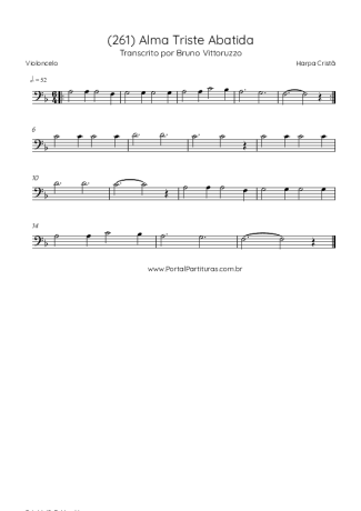 Harpa Cristã (261) Alma Triste Abatida score for Cello