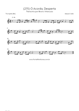 Harpa Cristã (275) Ó Acorda Desperta score for Trumpet