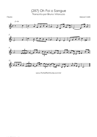 Harpa Cristã (287) Oh Foi O Sangue score for Flute