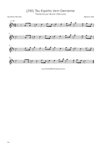 Harpa Cristã (290) Teu Espírito Vem Derramar score for Alto Saxophone