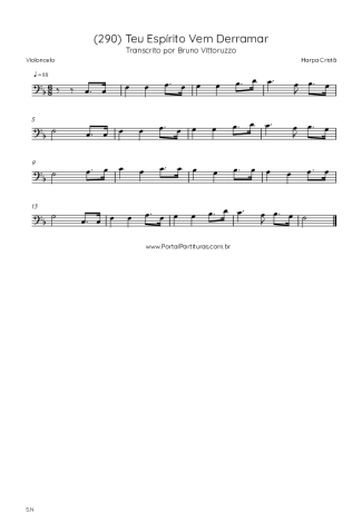 Harpa Cristã (290) Teu Espírito Vem Derramar score for Cello