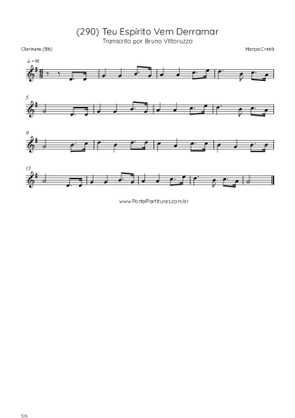 Harpa Cristã (290) Teu Espírito Vem Derramar score for Clarinet (Bb)