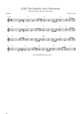 Harpa Cristã (290) Teu Espírito Vem Derramar score for Keyboard
