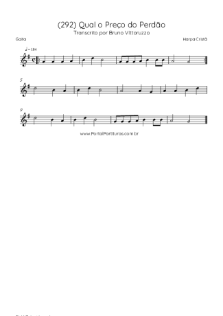 Harpa Cristã (292) Qual O Preço Do Perdão score for Harmonica