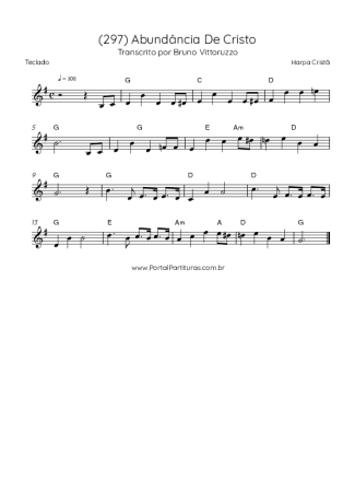 Harpa Cristã (297) Abundância De Cristo score for Keyboard