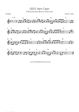 Harpa Cristã (301) Vem Cear score for Keyboard