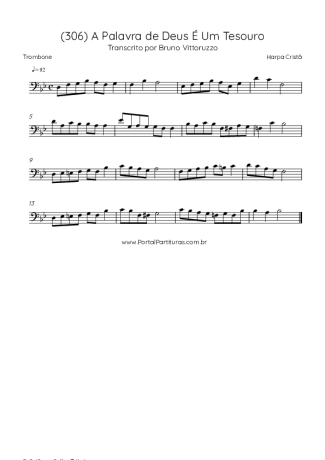 Harpa Cristã (306) A Palavra De Deus É Um Tesouro score for Trombone