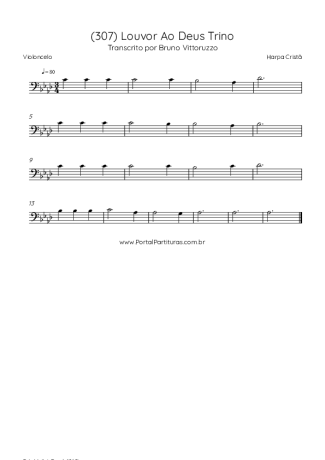 Harpa Cristã (307) Louvor Ao Deus Trino score for Cello