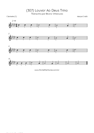Harpa Cristã (307) Louvor Ao Deus Trino score for Clarinet (C)