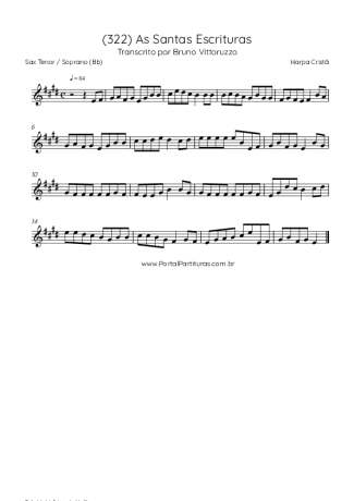Harpa Cristã (322) As Santas Escrituras score for Tenor Saxophone Soprano (Bb)
