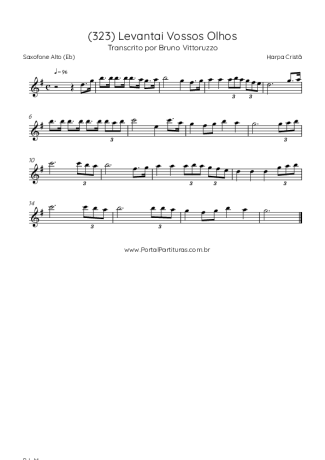 Harpa Cristã (323) Levantai Vossos Olhos score for Alto Saxophone