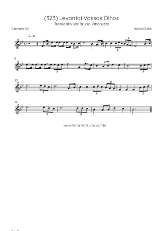 Harpa Cristã (323) Levantai Vossos Olhos score for Clarinet (C)