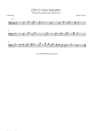 Harpa Cristã (331) Ó Caro Salvador score for Cello
