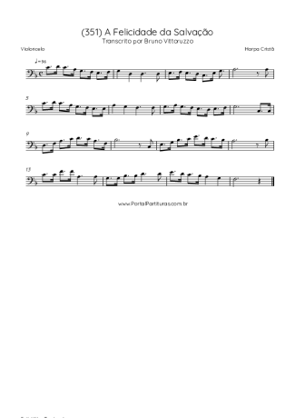 Harpa Cristã (351) A Felicidade Da Salvação score for Cello