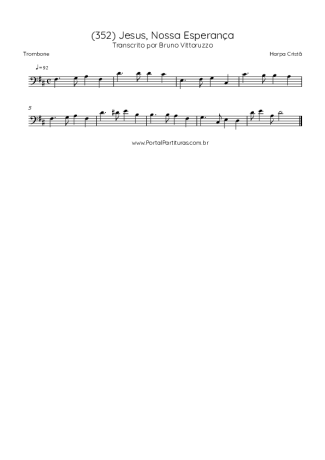 Harpa Cristã (352) Jesus Nossa Esperança score for Trombone
