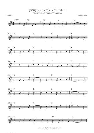 Harpa Cristã (368) Jesus, Tudo Pra Mim score for Keyboard