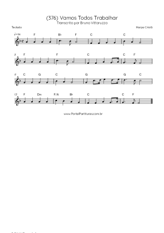 Harpa Cristã (376) Vamos Todos Trabalhar score for Keyboard
