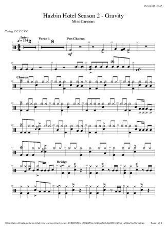 Hazbin Hotel Season 2  score for Drums