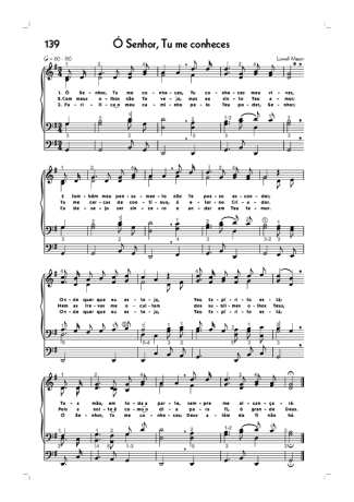 Hinário CCB (139) Ó Senhor Tu Me Conheces score for Organ