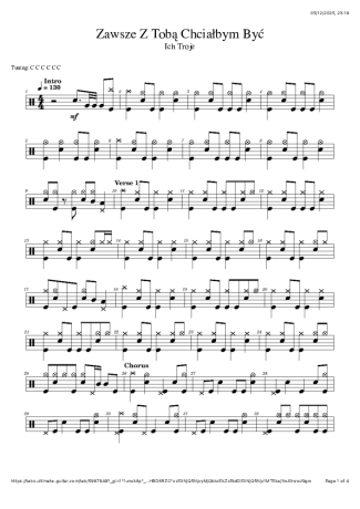 Ich Troje Zawsze Z Tobą Chciałbym Być score for Drums
