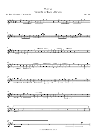 Ivan Lins  score for Clarinet (Bb)