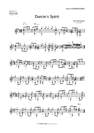 John Dowland  score for Acoustic Guitar