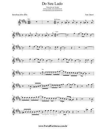 Jota Quest Do Seu Lado score for Alto Saxophone