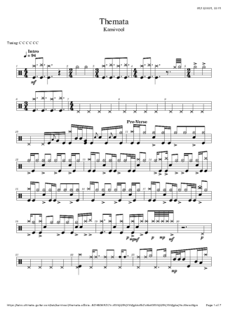 Karnivool  score for Drums