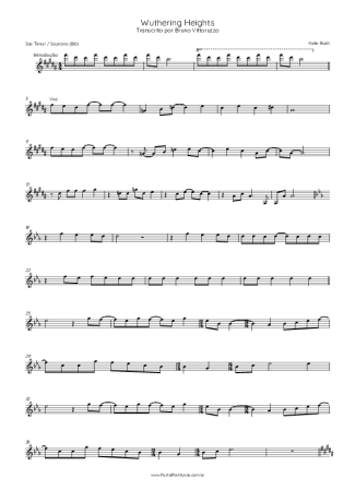 Kate Bush Wuthering Heights score for Tenor Saxophone Soprano (Bb)