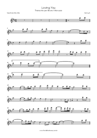 Kenny G Loving You score for Alto Saxophone