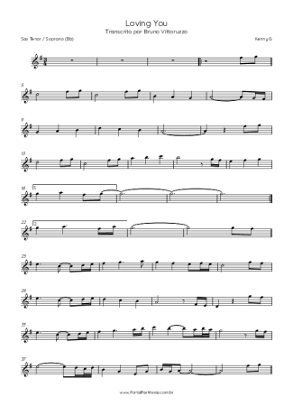 Kenny G Loving You score for Tenor Saxophone Soprano (Bb)